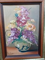 Franse brocante olieverf schilderij gesigneerd stilleven, Ophalen of Verzenden