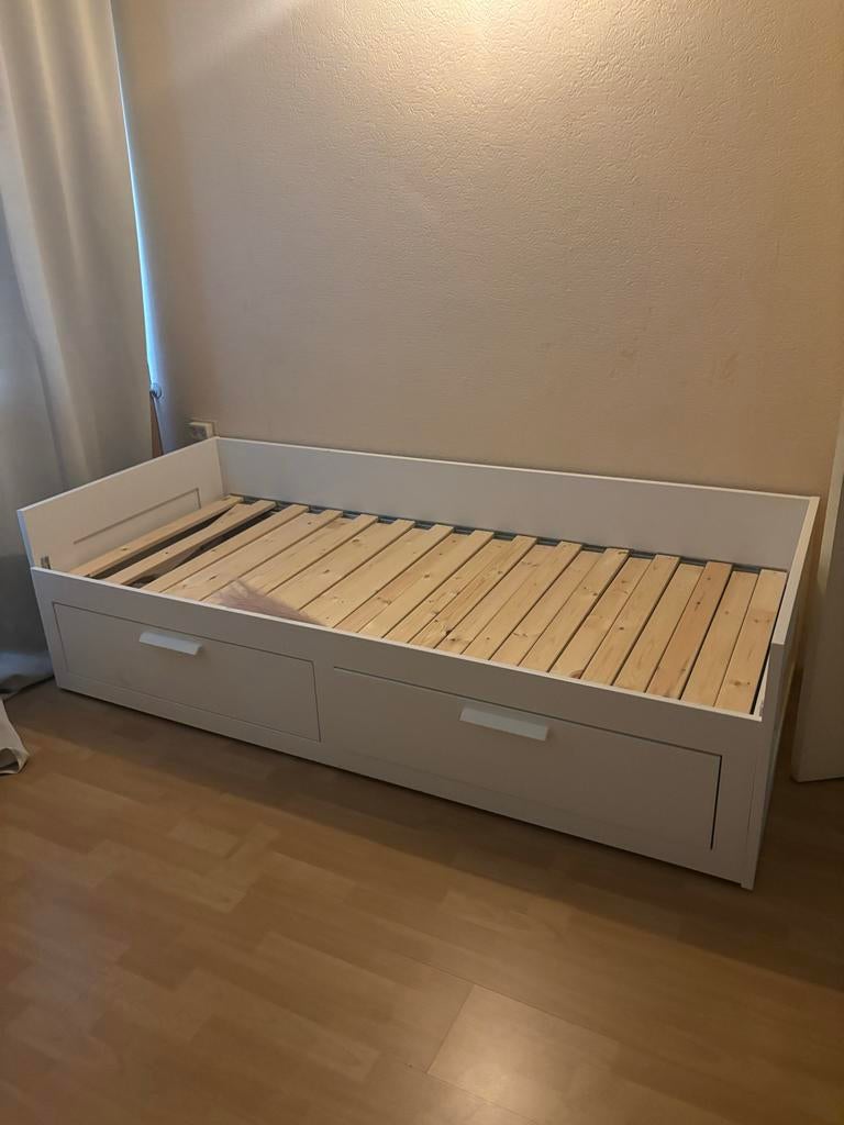 IKEA Brimnes bedbank met opberglades - Wit, Ophalen, Gebruikt, Eenpersoons, Wit