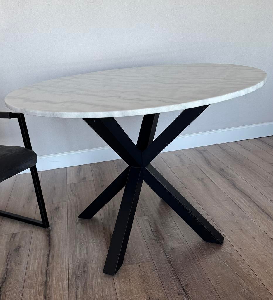 Eettafel rond marmer 110cm merk Sohome, Huis en Inrichting, Tafels | Eettafels, Ophalen, 100 tot 150 cm, Rond, Zo goed als nieuw