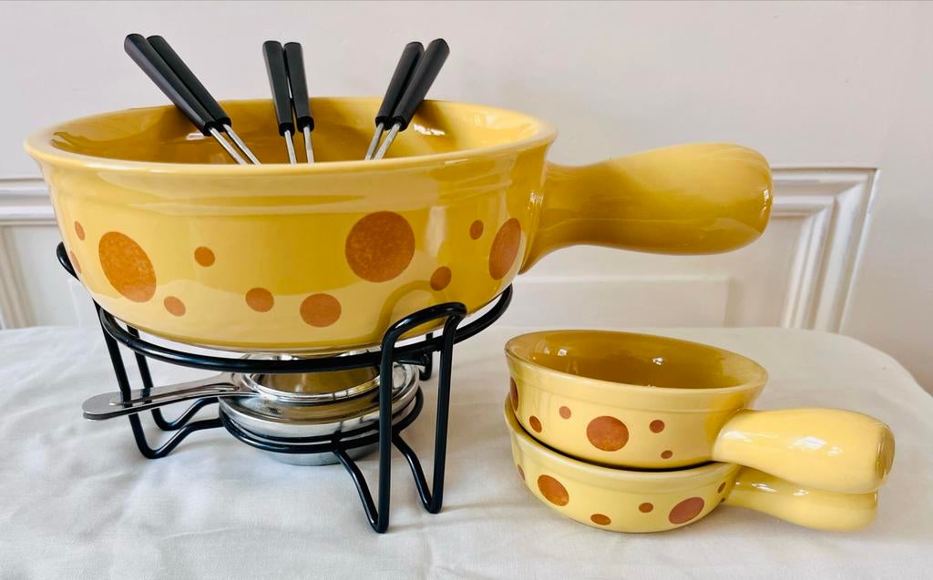 Boska fondueset met 6 vorkjes en 2 schaaltjes, Gebruikt, ., Brander, Fondueset