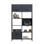 Vakkenkast Hout/Metaal – Matzwart, Ophalen, Gebruikt, 100 tot 150 cm, Metaal