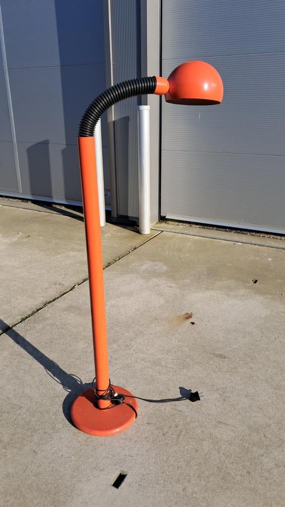 Seventies vloerlamp, space age, pop art, oranje, Ophalen, Gebruikt, Minder dan 100 cm