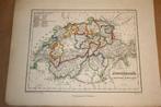 Zeldzame antieke kaart - Zwitserland Lichtenstein - 1860 !!, Boeken, Atlassen en Landkaarten, Gelezen, Ophalen of Verzenden, Landkaart