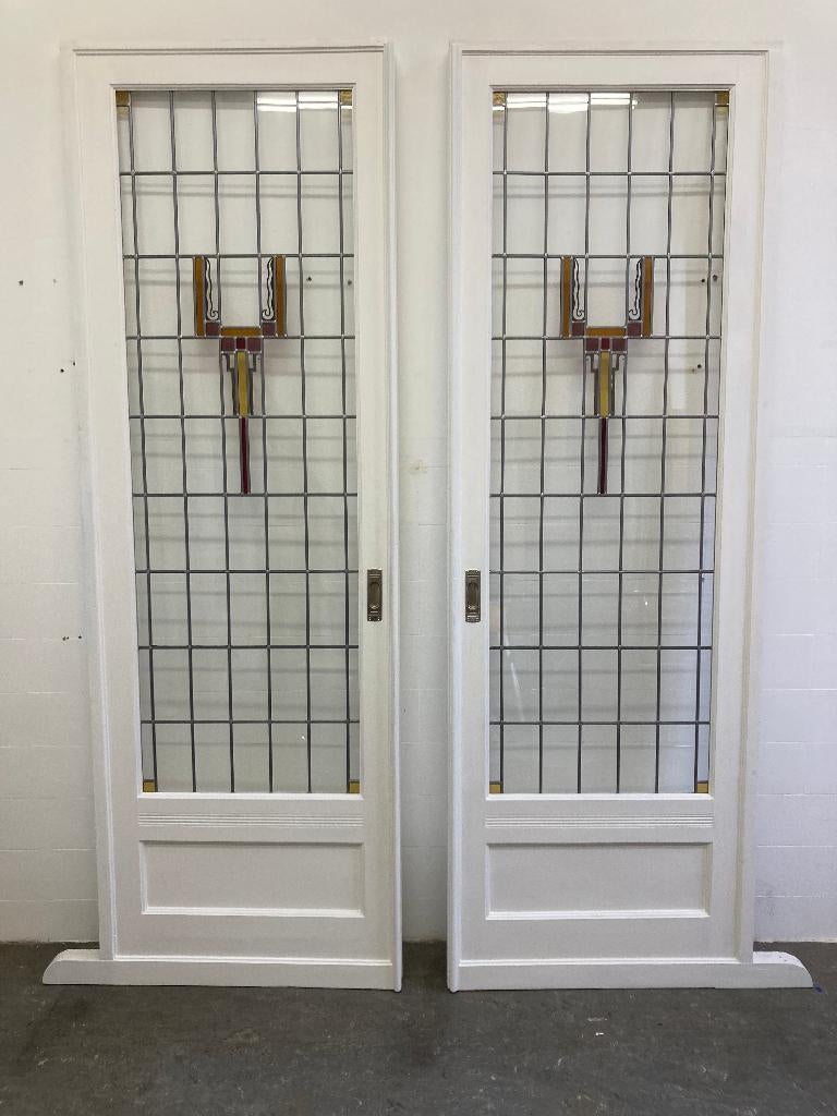 glas in lood ensuite deuren, Doe-het-zelf en Verbouw, Deuren en Horren, Ophalen, Gebruikt, 80 tot 100 cm, 215 cm of meer