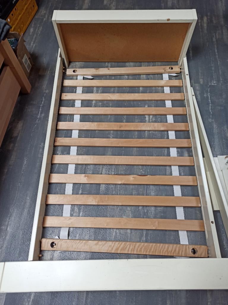 Ikea meegroei bedje, beige, Ophalen, Gebruikt, 70 tot 85 cm, 140 tot 160 cm