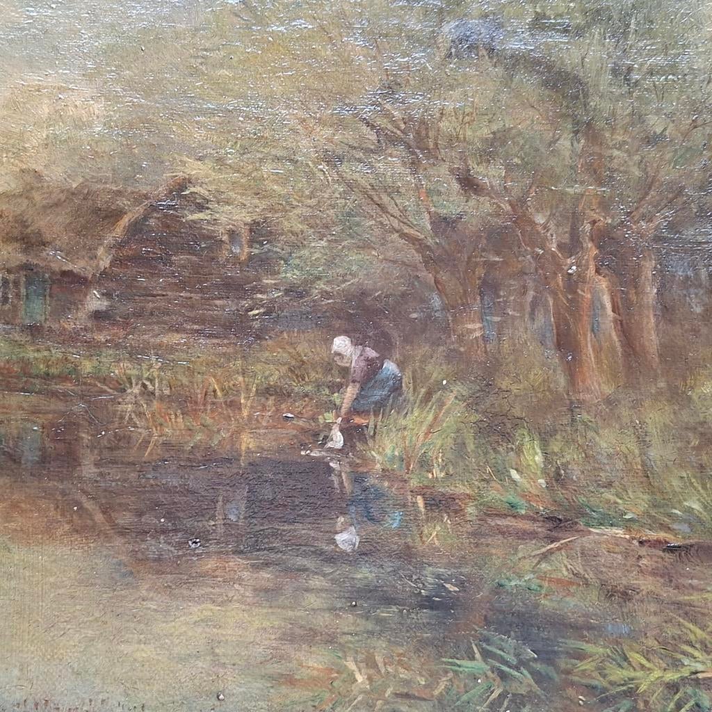 Mooi oud schilderij F.Stroobant, Ophalen of Verzenden