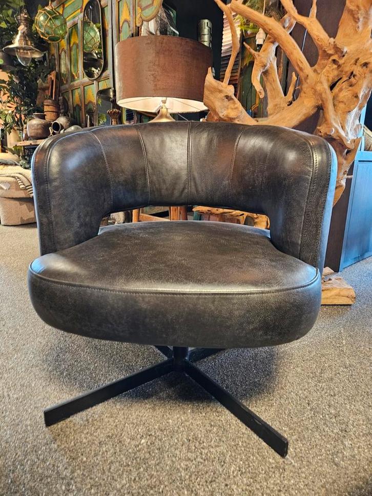 Fauteuil LENNOX africa leder het-anker, Huis en Inrichting, Fauteuils, Nieuw, Stof, 50 tot 75 cm, Ophalen of Verzenden