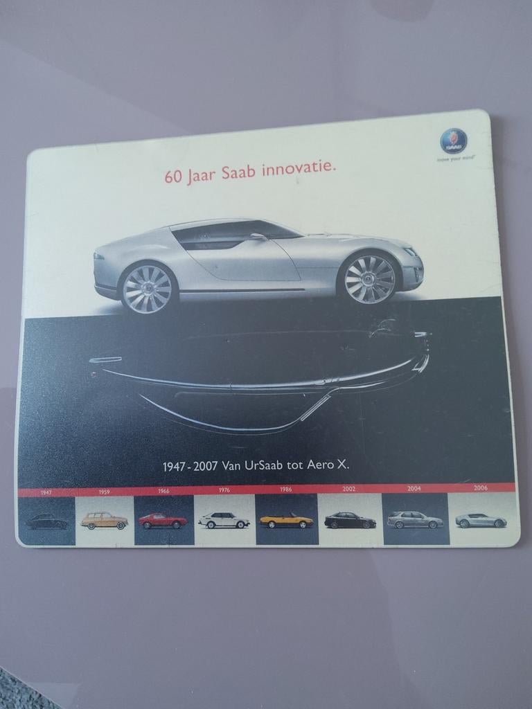 Saab muismat - 60 jaar innovatie (beschadigd), Ophalen of Verzenden, Gebruikt, Saab