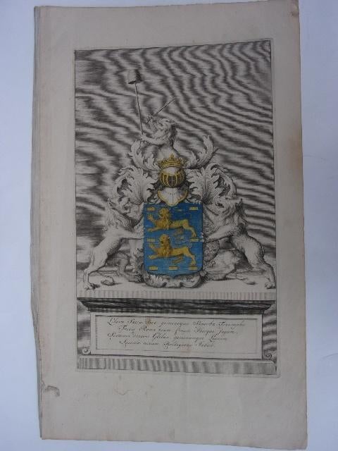 Volledig Wapen van Friesland ingekleurd uit Schotanus 1718, Antiek en Kunst, Ophalen of Verzenden