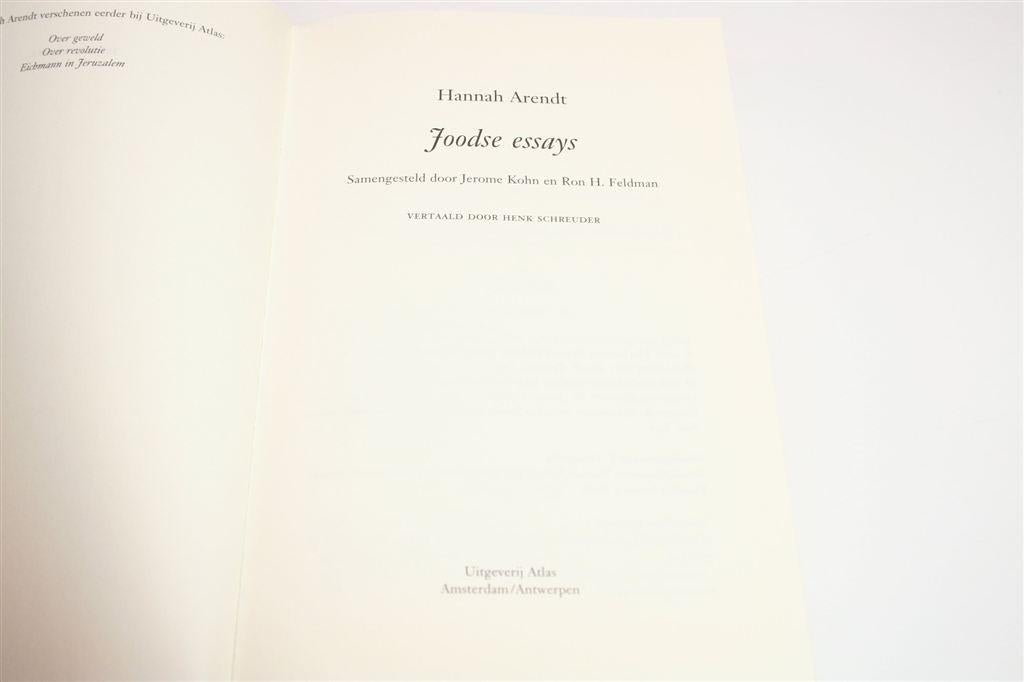 Joodse Essays — Geschriften van Hannah Arendt, Boeken, Ophalen of Verzenden, Zo goed als nieuw