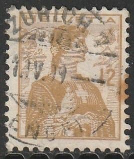 Zwitserland 1909 115 Helvetia 12c, Gest, Ophalen of Verzenden, Gestempeld