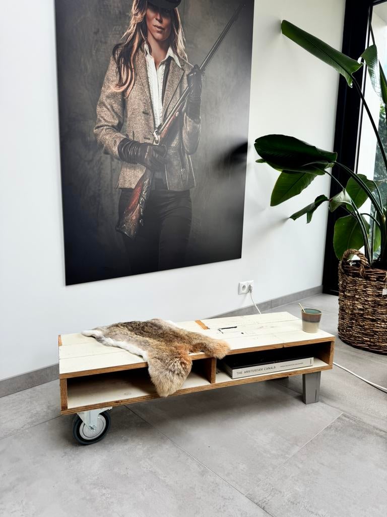 Sloophout salontafel of tv/audiomeubel, Ophalen, 50 tot 100 cm, Nieuw, 50 tot 100 cm