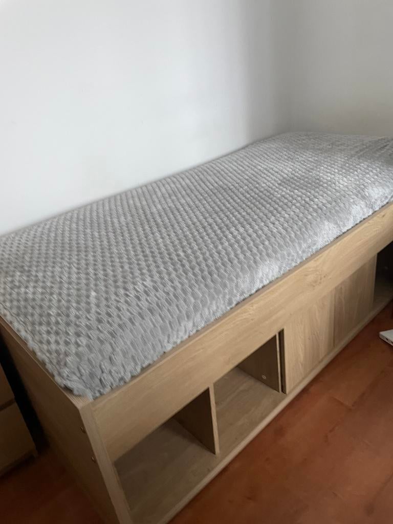 Bed en kast !, Ophalen, Eenpersoons, Bruin