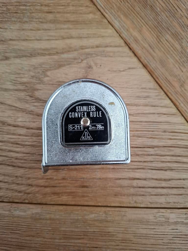 Retro rolmaat meetlint meet roller rvs, Antiek en Kunst, Antiek | Gereedschap en Instrumenten, Ophalen of Verzenden