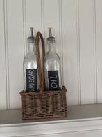 Olie en azijn set in rieten mand, Ophalen of Verzenden, Nieuw