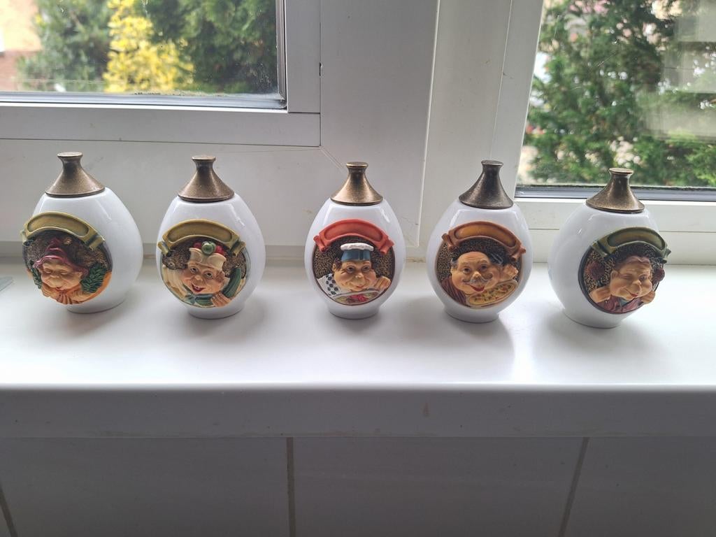 Efteling laaf kruidenpotjes 5 stuks in goede staat, Ophalen of Verzenden, Zo goed als nieuw, Beeldje of Poppetje