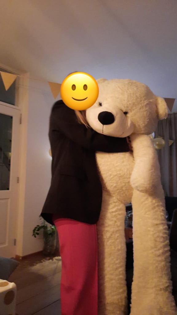 Mega grote crème witte knuffelbeer, Ophalen, Gebruikt, Beer, Wit