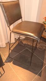 4x Design bruin leren barkrukken met stalen onderstel, Ophalen, 60 tot 90 cm