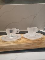 Illy espresso kop en schotel - mat glas - 2 stuks, Ophalen of Verzenden, Zo goed als nieuw