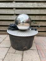 Kogelfontein heksenbol waterornament met pomp en led, Tuin en Terras, Ophalen, Gebruikt, Rvs, Waterornament