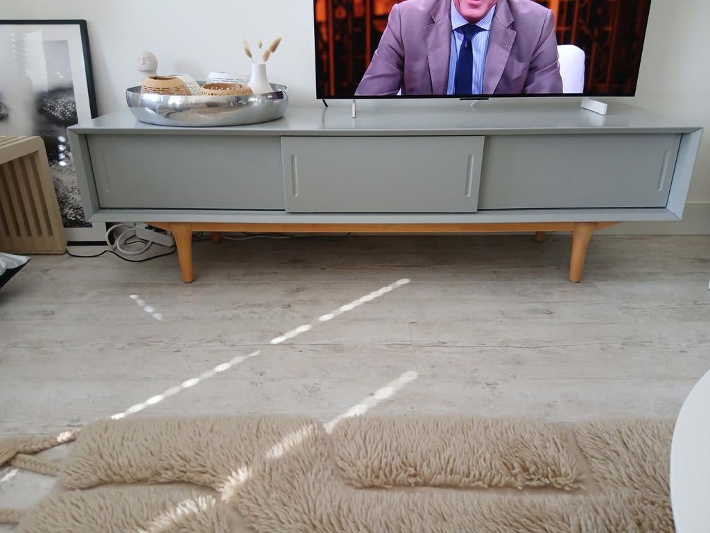 Retro tv meubel van Ruijch in kleur icegrey, Huis en Inrichting, Kasten | Televisiemeubels, Ophalen, 150 tot 200 cm, Zo goed als nieuw