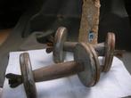 oude halter set 4 ijzeren schijven gewicht 2600 gram, Ophalen of Verzenden, Gebruikt, Armen, Halterset