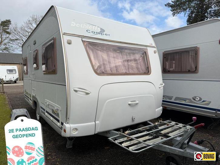 Dethleffs Camper 460 T +voortent+fietsenrek, Caravans en Kamperen, Caravans, tot en met 4, 750 - 1000 kg, Rondzit, Dethleffs, Overige typen