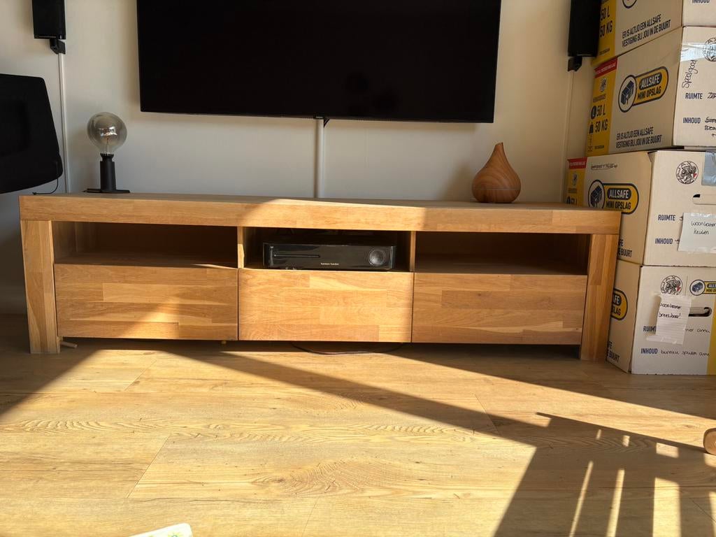 Tv meubel dressoir WOOOD, Ophalen, 150 tot 200 cm, Eikenhout, Scandinavisch