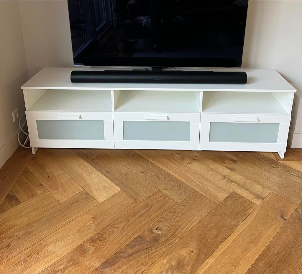 IKEA Brimnes tv-meubel wit, Huis en Inrichting, Kasten | Televisiemeubels, Ophalen, Overige materialen, Gebruikt, 150 tot 200 cm