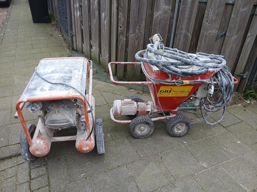 Spackspuitmachine met compressor - GBT Machines, Ophalen of Verzenden