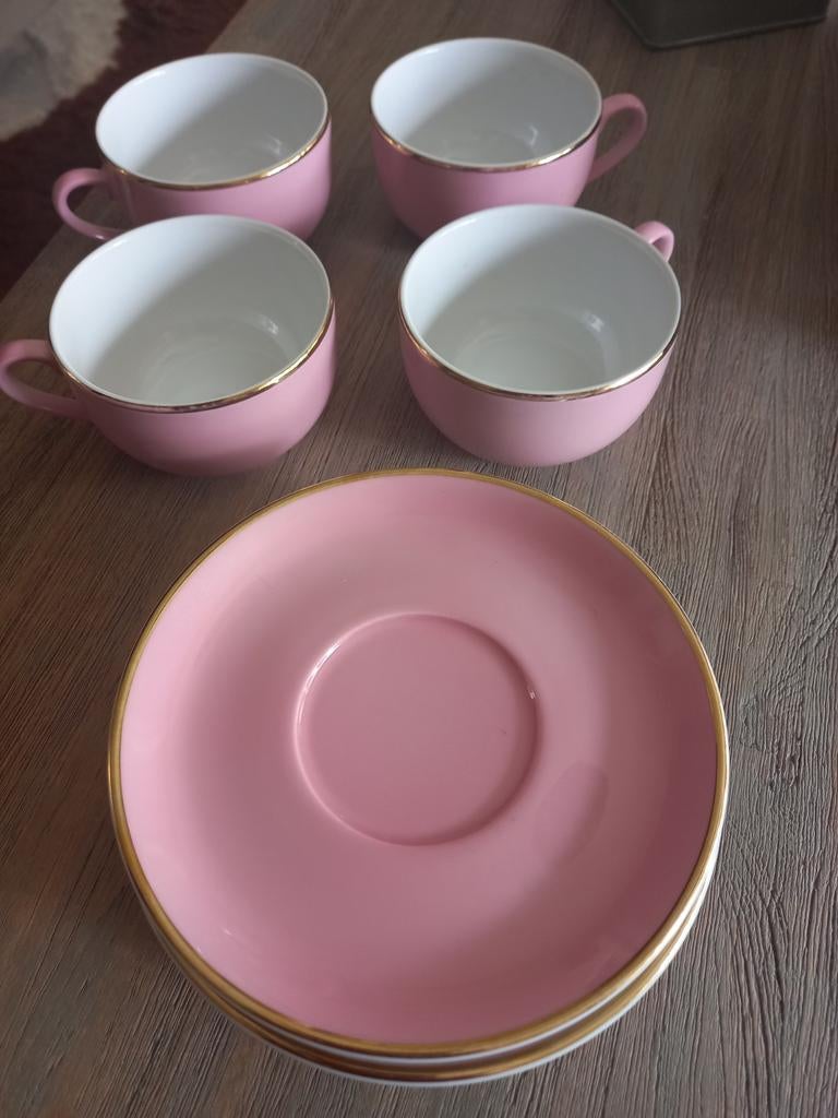 Mitterteich Bavaria Roze Kop en Schotel Set, Ophalen, Zo goed als nieuw, Overige stijlen, Kop(pen) en/of Schotel(s)