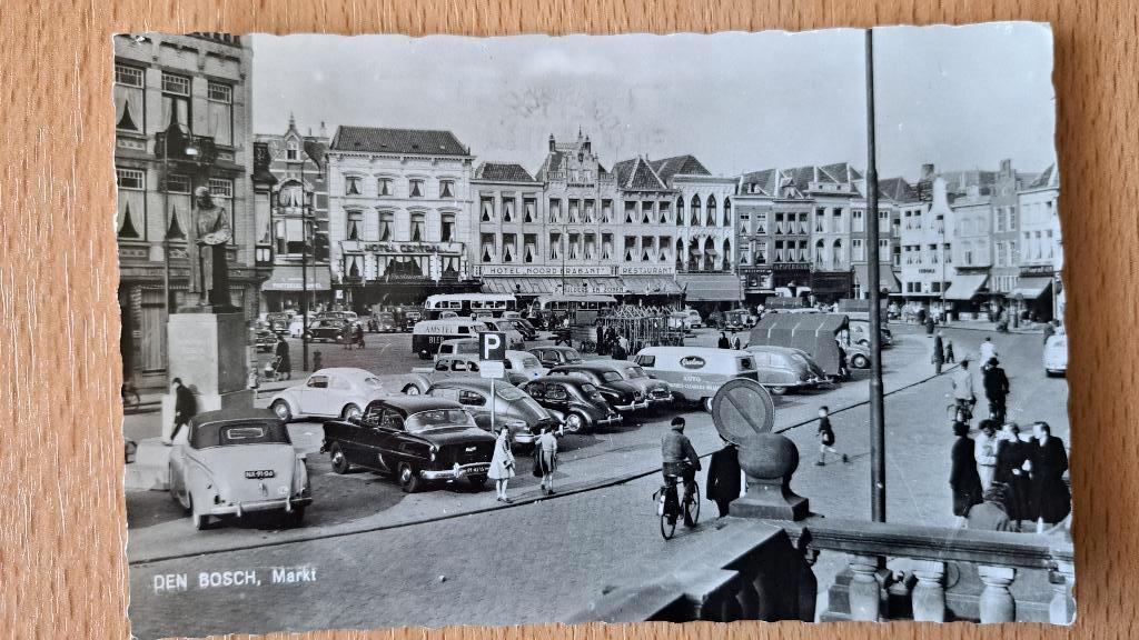 Ansichtkaart Den Bosch Markt, gelopen 1965, Verzenden, 1960 tot 1980, Gelopen, Noord-Brabant