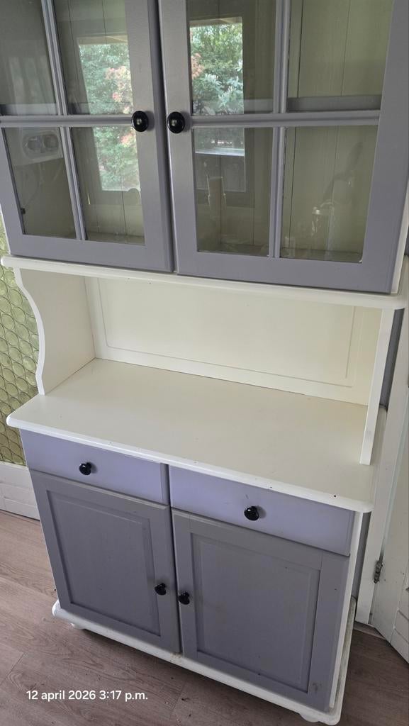 Buffetkast met glazen deuren en lades, Ophalen, Gebruikt, Met deur(en), 150 tot 200 cm