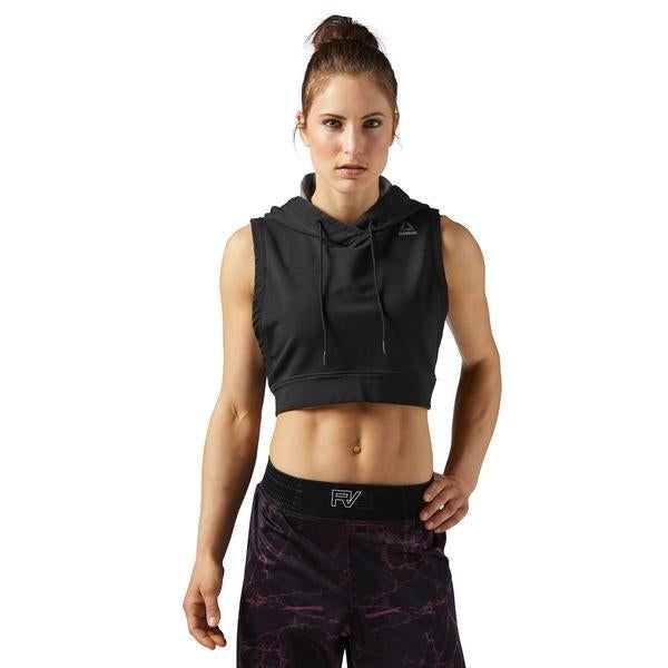 Nieuw sportshirt Reebok mouwloze hoodie maat L capuchon, Maat 42/44 (L), Nieuw, Ophalen of Verzenden, Grijs