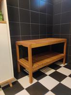 Houten badkamerbankje met twee planken, Huis en Inrichting, Ophalen, Gebruikt, Bruin, Eén