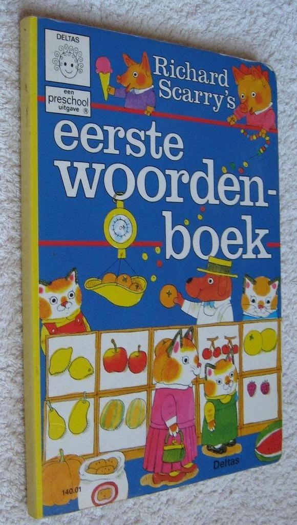 Richard Scarry's eerste woorden-boek (preschool uitgave), Boeken, Ophalen of Verzenden, Gelezen, Richard Scarry, 2 tot 3 jaar