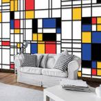 Fotobehang / Behang - Kunst - Piet Mondriaan Compositie, Blauw, Verzenden, Minder dan 10 m², Info@fotobehangkoning.nl