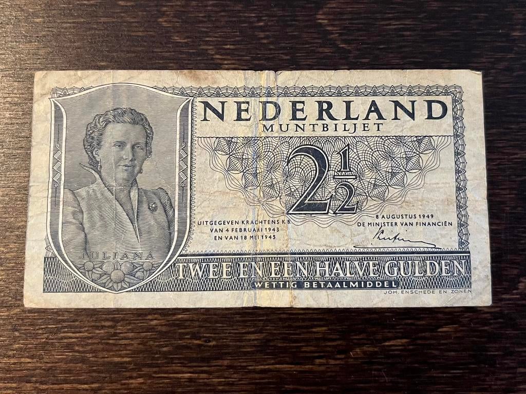 2 1/2 gulden Juliana uit 1949, Postzegels en Munten, Bankbiljetten | Nederland, Ophalen of Verzenden