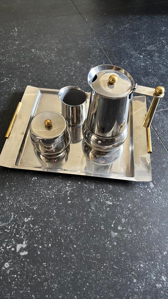 Koffie set in rvs, Ophalen of Verzenden, Zo goed als nieuw, Metaal