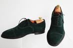 Bijna nieuw! Groen suède Santoni lace-ups in 6.5 = maat 40.5, Overige kleuren, Ophalen of Verzenden, Zo goed als nieuw, Santoni