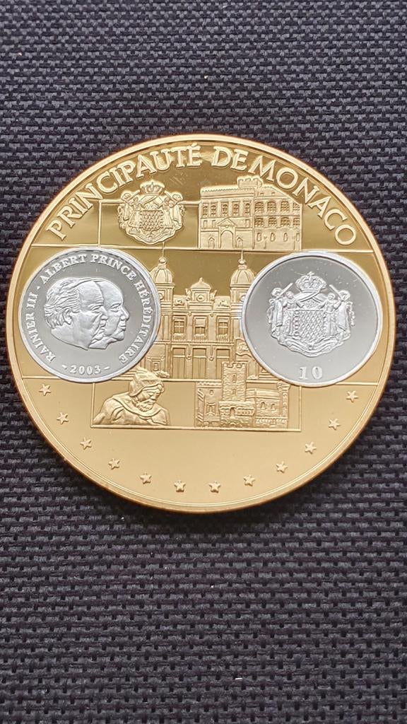 Monaco 10 euro munt uit 2003 Proof., Postzegels en Munten, Munten | Europa | Euromunten, Zilver, Ophalen of Verzenden, Monaco