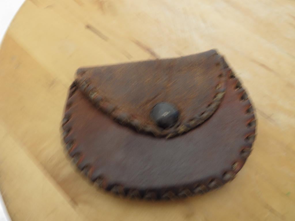 used leren hand made portemonneetje, Antiek en Kunst, Curiosa en Brocante, Ophalen of Verzenden