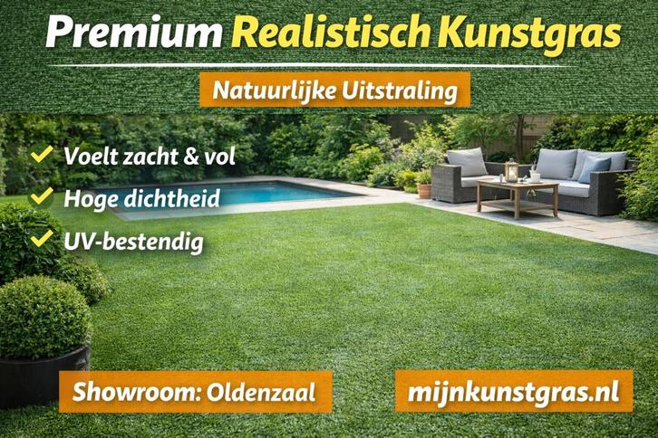 Premium Realistisch Kunstgras, Tuin en Terras, Gras en Kunstgras, Nieuw, Kunstgras, 20 m² of meer, Ophalen of Verzenden