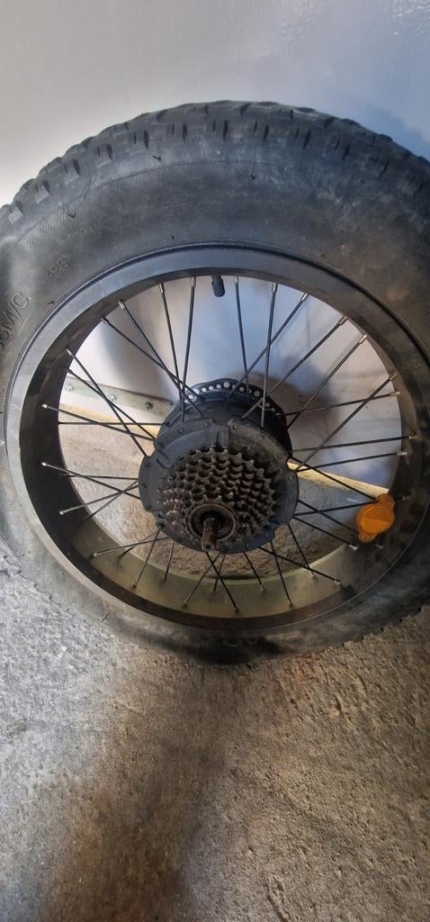 Fatbike achterwiel met motor en schijfrem, Fietsen en Brommers, Fietsonderdelen, Wiel, Gebruikt, Onbekend, Ophalen of Verzenden