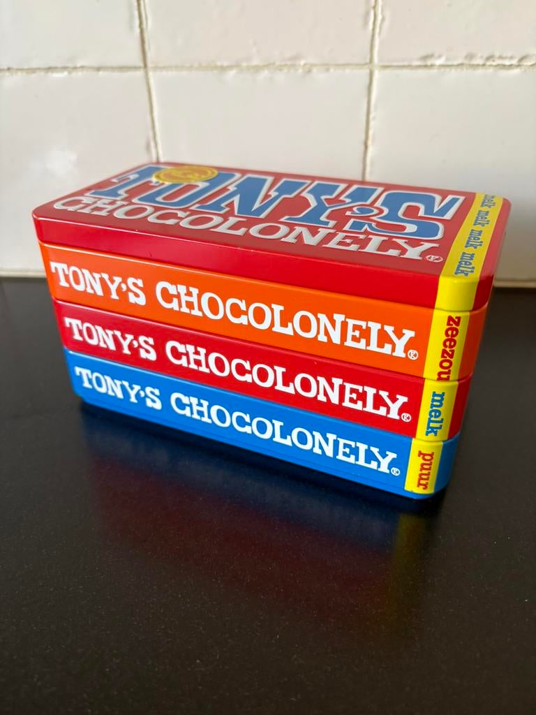 Tony’s Chocolonely stapelblik, Ophalen, Zo goed als nieuw