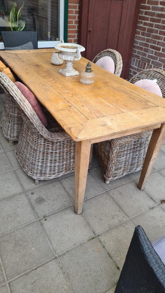 Mooie houten tafel, Tuin en Terras, Tuintafels, Ophalen, Rechthoekig, Hout