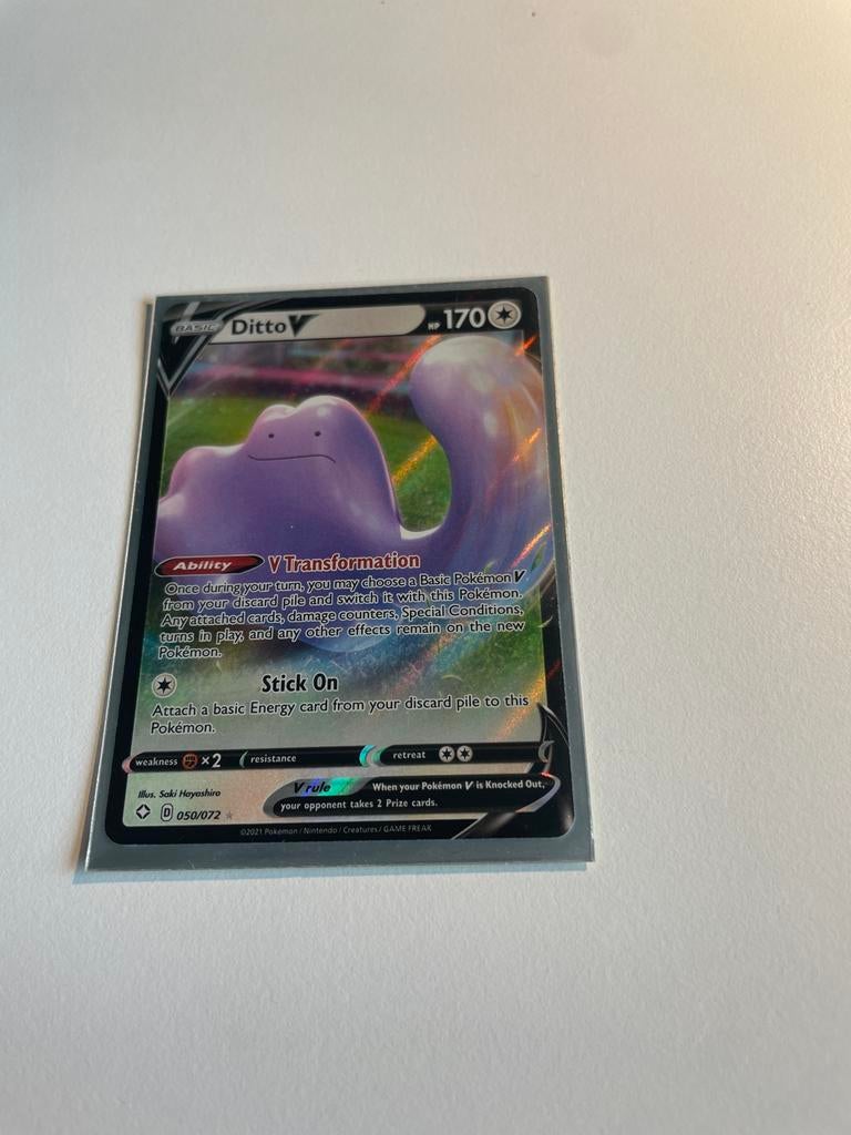 Pokémon kaart Ditto V 050/072, Hobby en Vrije tijd, Verzamelkaartspellen | Pokémon, Verzenden, Zo goed als nieuw, Losse kaart