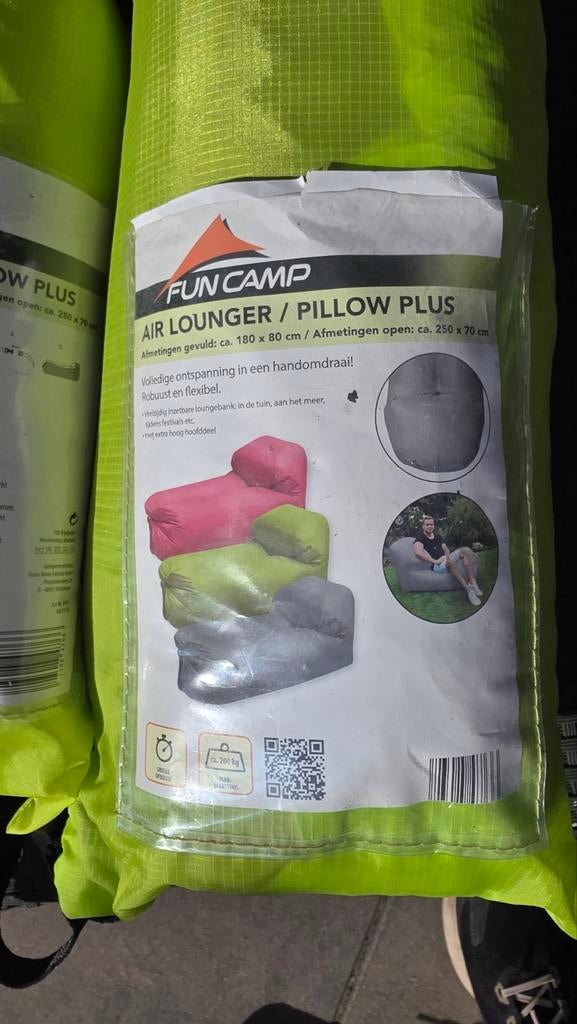 2x Fun Camp Air Lounger / Pillow Plus - Nieuw, Ophalen, Nieuw