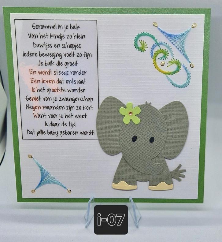 Geborduurde wenskaarten Zwangerschap, Hobby en Vrije tijd, Kaarten | Zelfgemaakt, Nieuw, Man of Vrouw, Ophalen of Verzenden