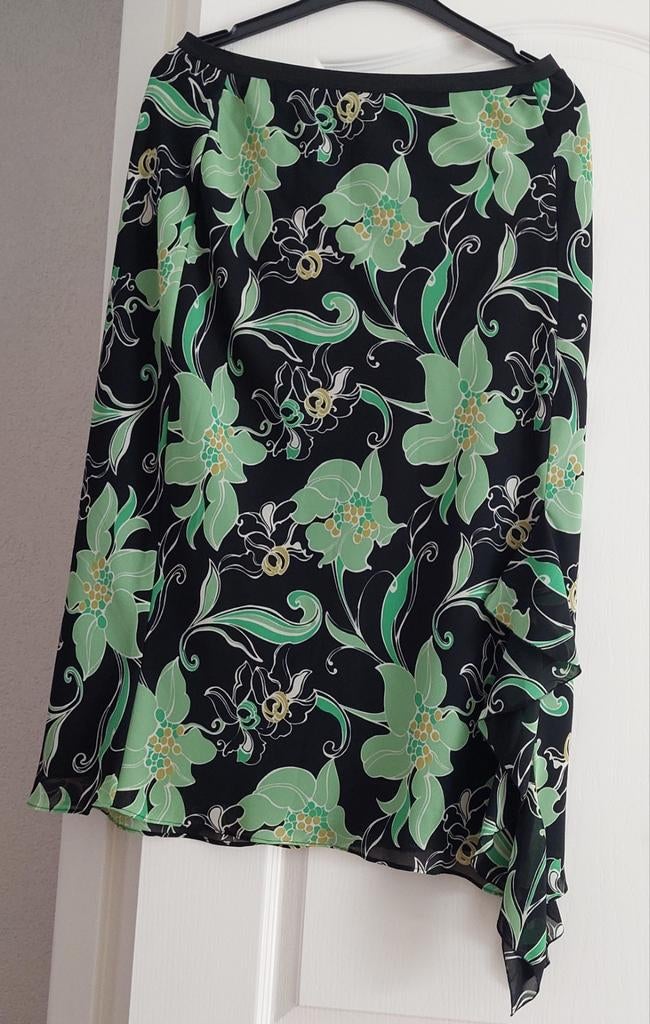 .ooie groene stroken rok mt 44/46, Kleding | Dames, Rokken, Zo goed als nieuw, Maat 46/48 (XL) of groter, Onder de knie, Ophalen of Verzenden